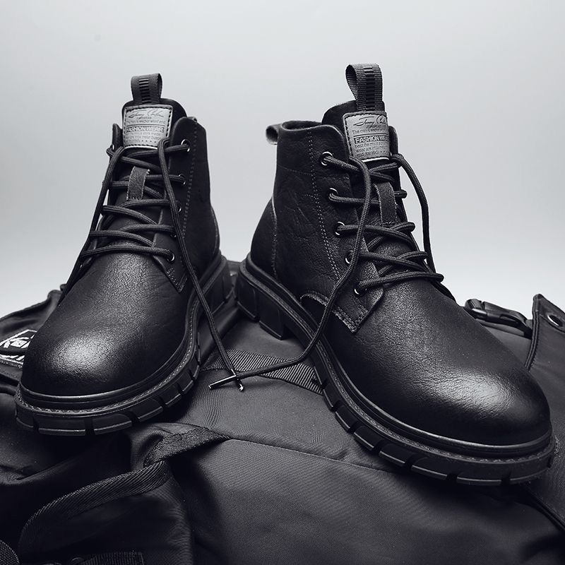 Men's work-style boots, PU upper material