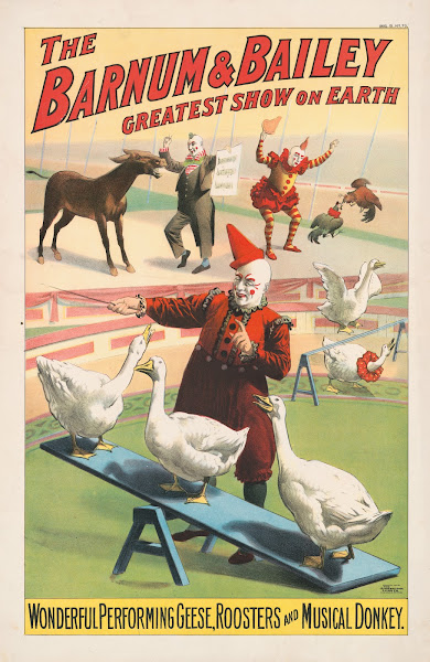 The Barnum  Bailey greatest show on earth Wonderful performing geese roosters an