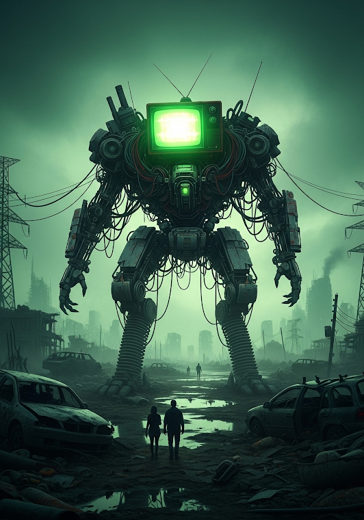 Post-Apocalyptic TV Head Mech
