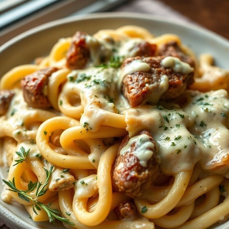 Creamy Steak Rigatoni Bake with Blue Cheese Sauce: Quick & Comfort‑Food Dinner finished