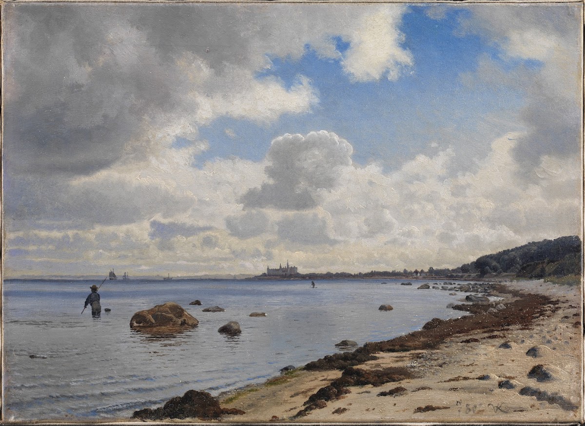 Sjællands nordkyst med udsigt til Kronborg 1880