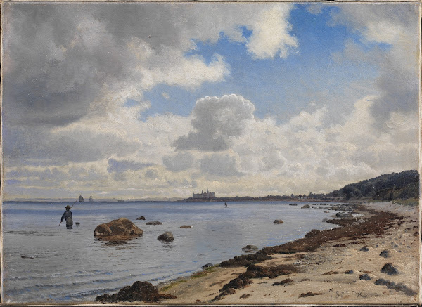 Sjællands nordkyst med udsigt til Kronborg 1880