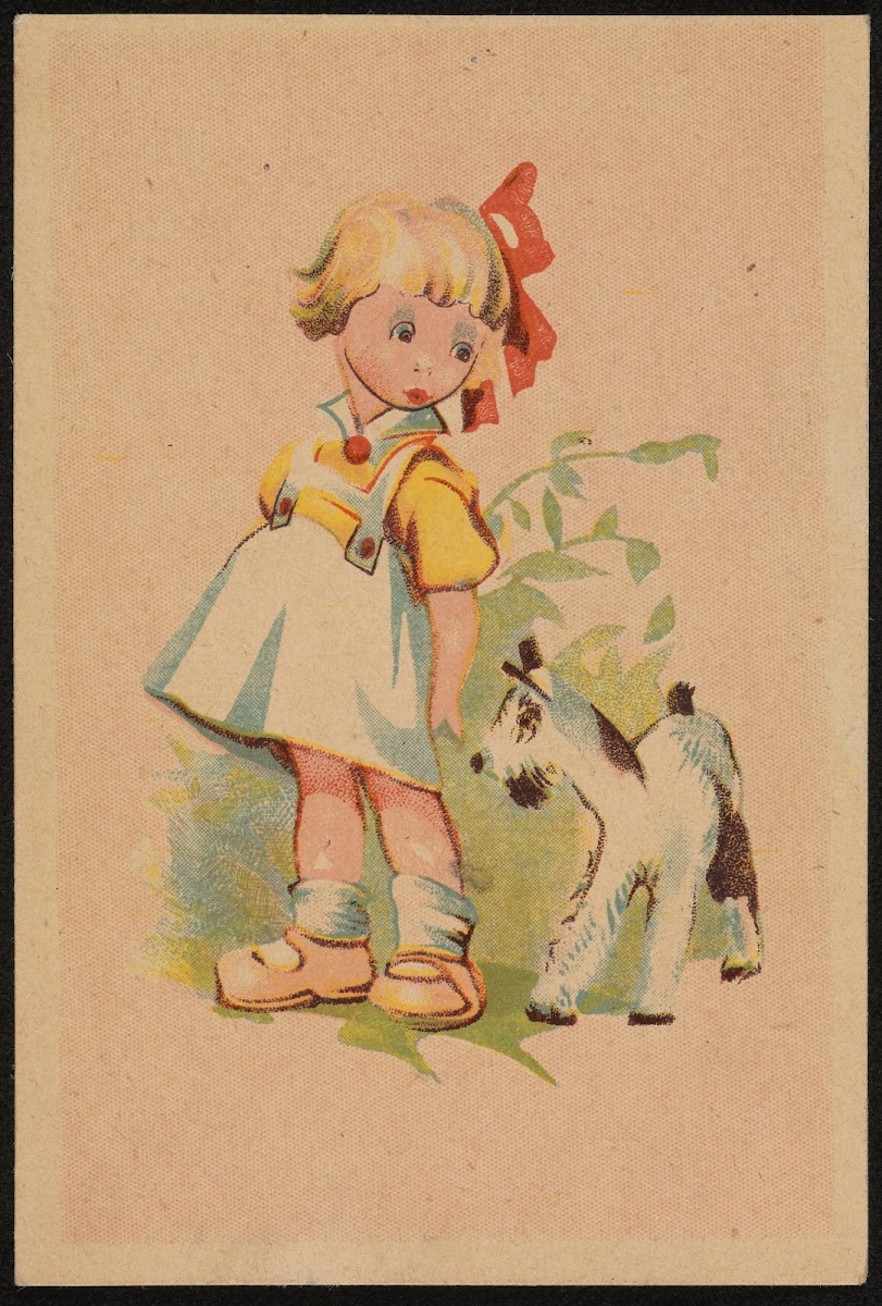 Girl with a dog 20th century