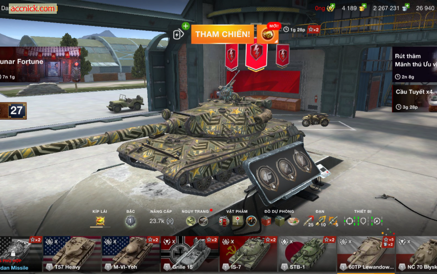 Bán acc World of Tanks Blitz có 8 tank X mạnh (Sheridan Miss...