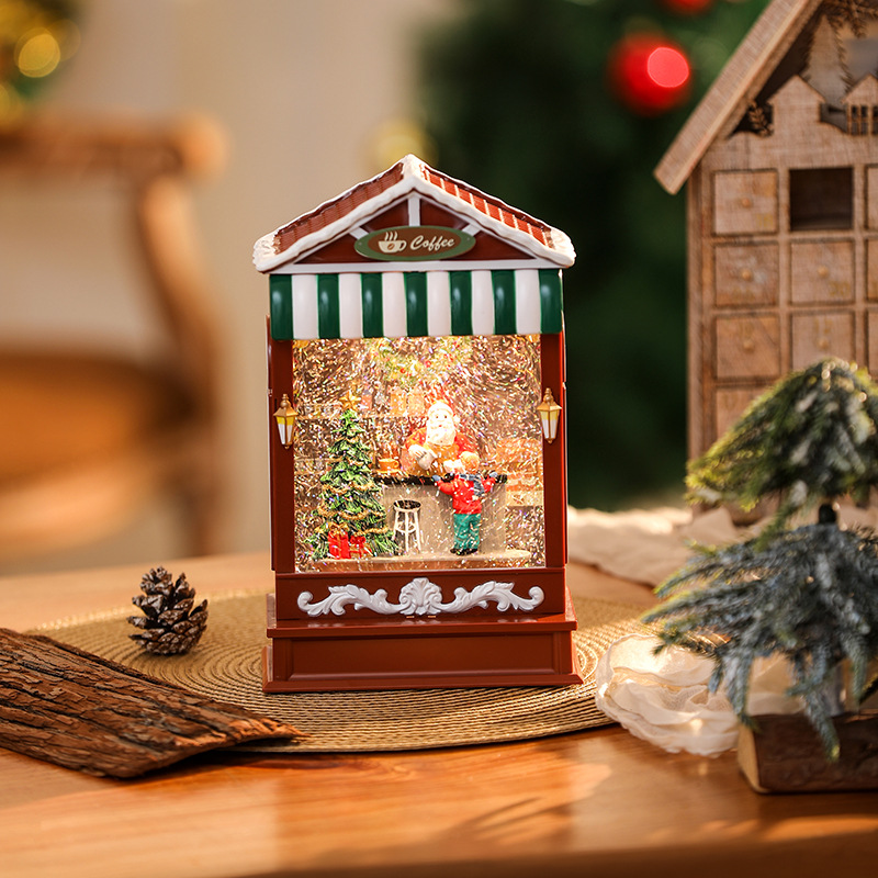 Dekorative Weihnachts-Laterne mit Schneeeffekt und Licht