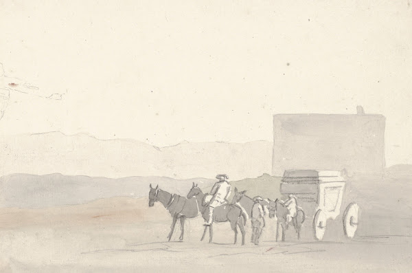 Halteplaats onderweg voor aankomst in Terracina 1778