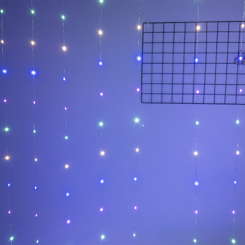 LED-Vorhang-Lichterkette mit USB-Anschluss und Fernbedienung
