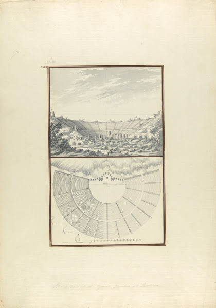Plan and View of the Third Theater at Laodicea ca 1750