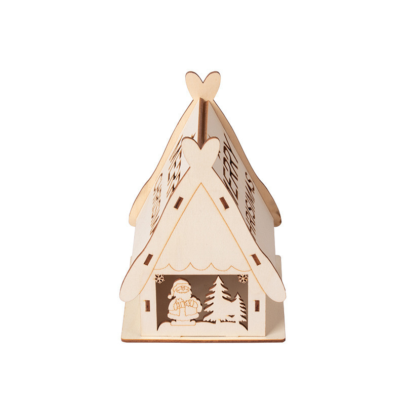Decorative wooden house with Christmas motifs