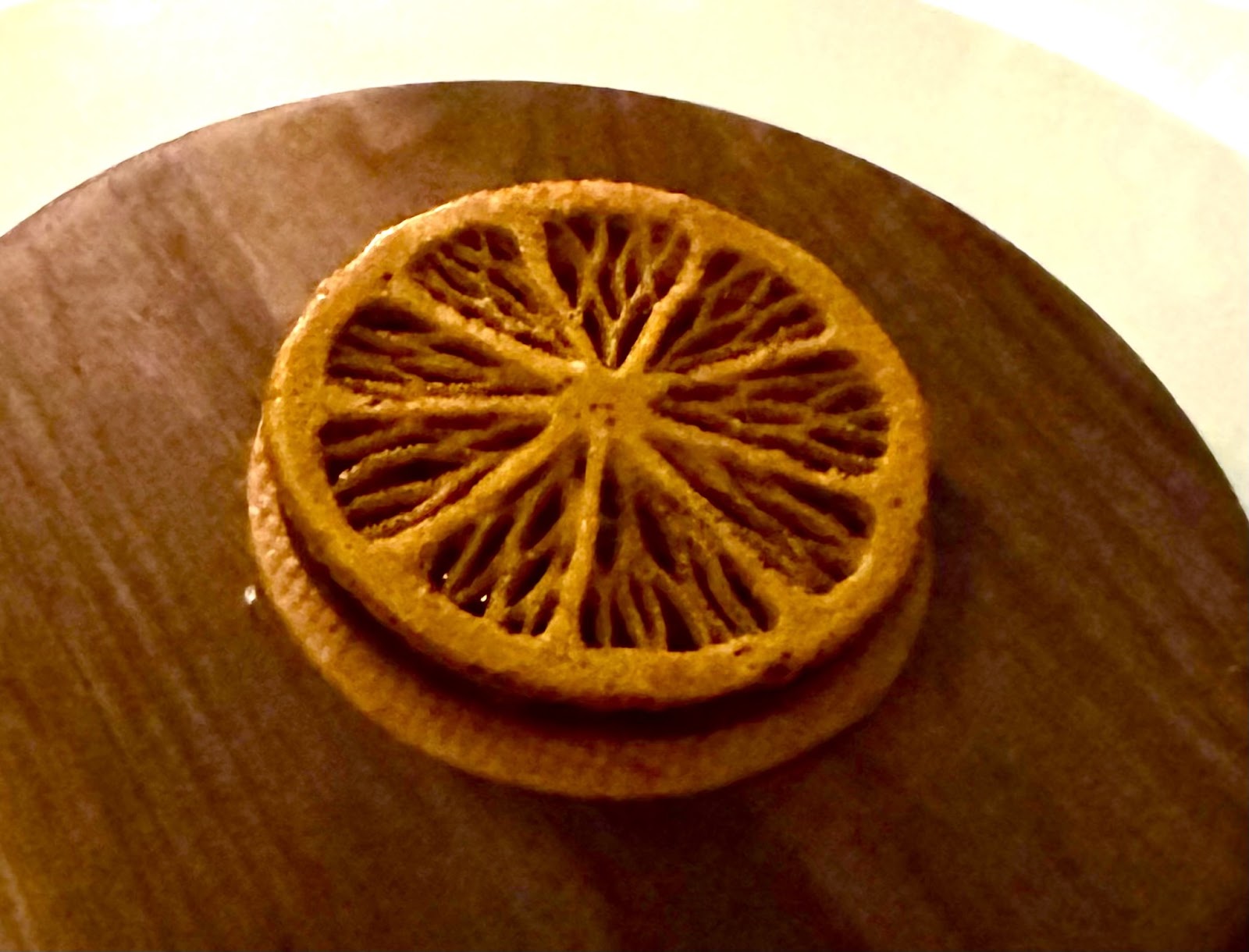 Chocolate orange tuile dessert