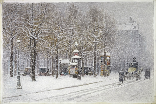 La rue Gassendi lavenue du Maine et la rue des Palntes sous la neige en Février
