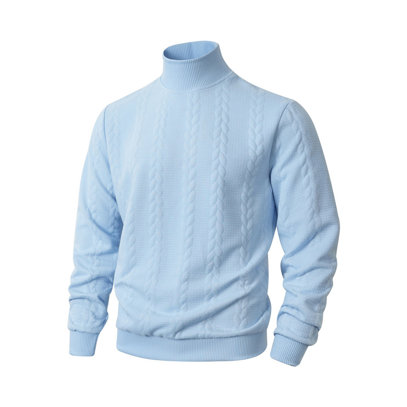 Men's knitted sweater, turtleneck, breathable, sporty