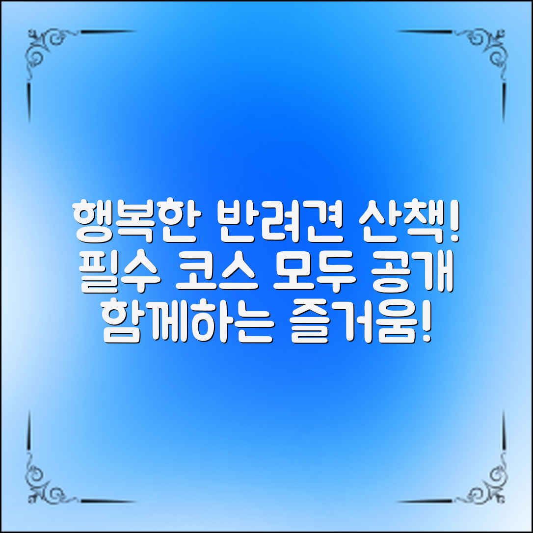 소중한 반려견과 함께하는 행복한 산책을 위해 꼭 알아야 할 강아지 산책 코스의 모든 것.