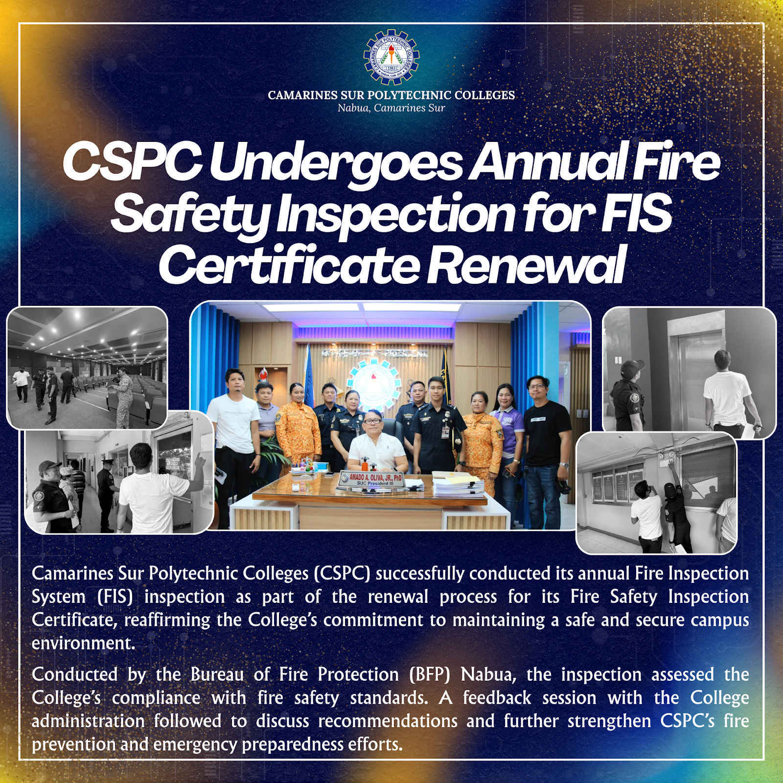 CSPC Undergoes Annual Fire Safety Inspection for FIS Certificate Renewal