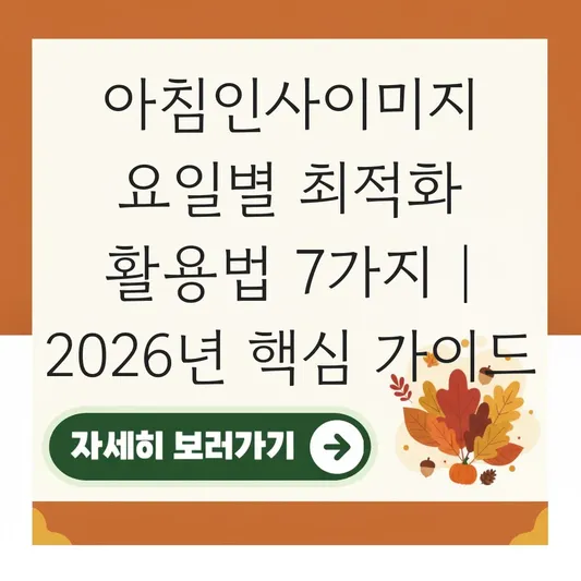 아침인사이미지 요일별 최적화된 활용법