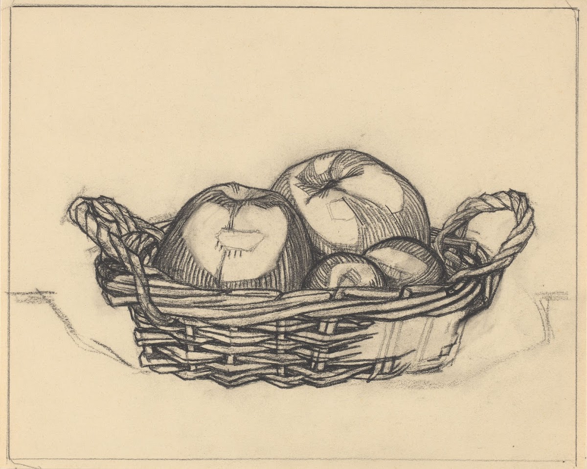 Basket with apples 20th century