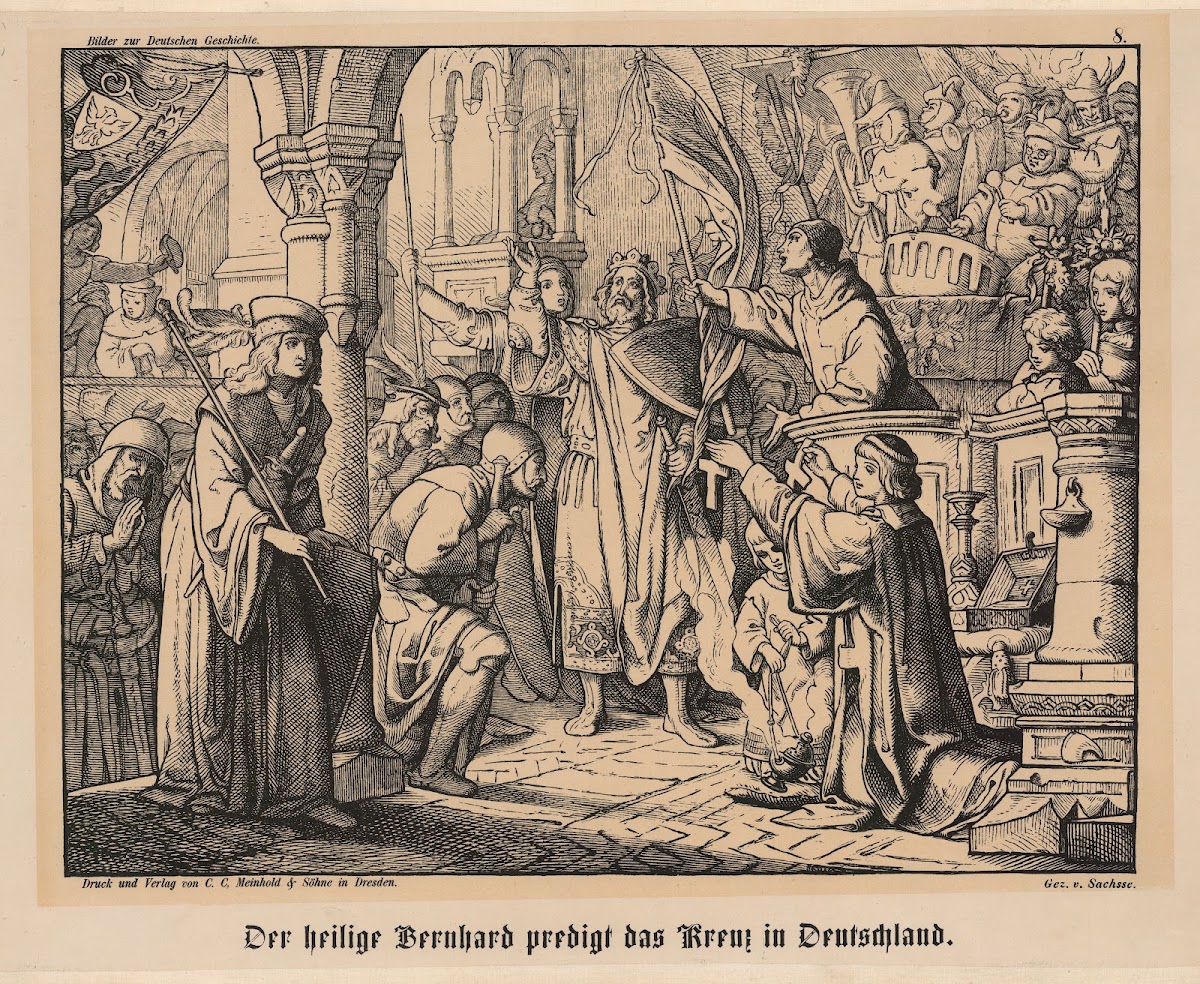 Der Heilige Bernhard Predigt Das Kreuz In Deutschland 19th Century