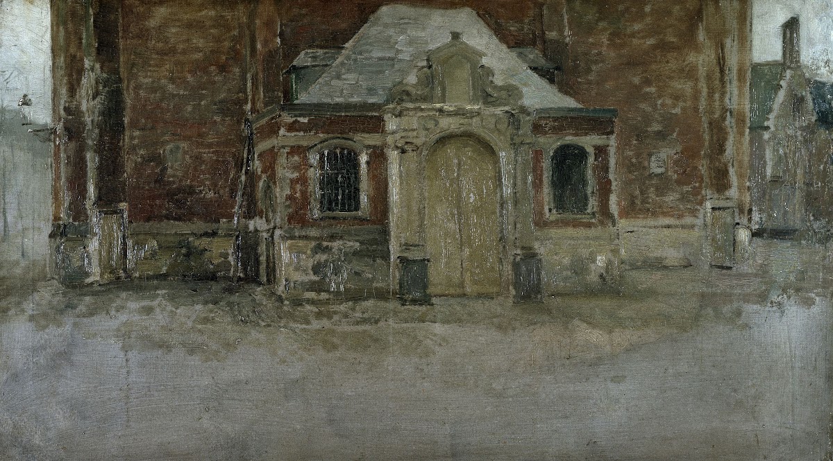 The Entrance to Saint Elizabeths Church in Ghent 19th century