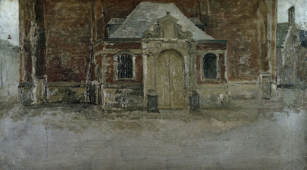 The Entrance to Saint Elizabeths Church in Ghent 19th century