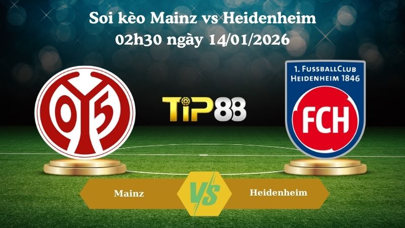 soi kèo Mainz vs Heidenheim 02h30 ngày 14/01/2026