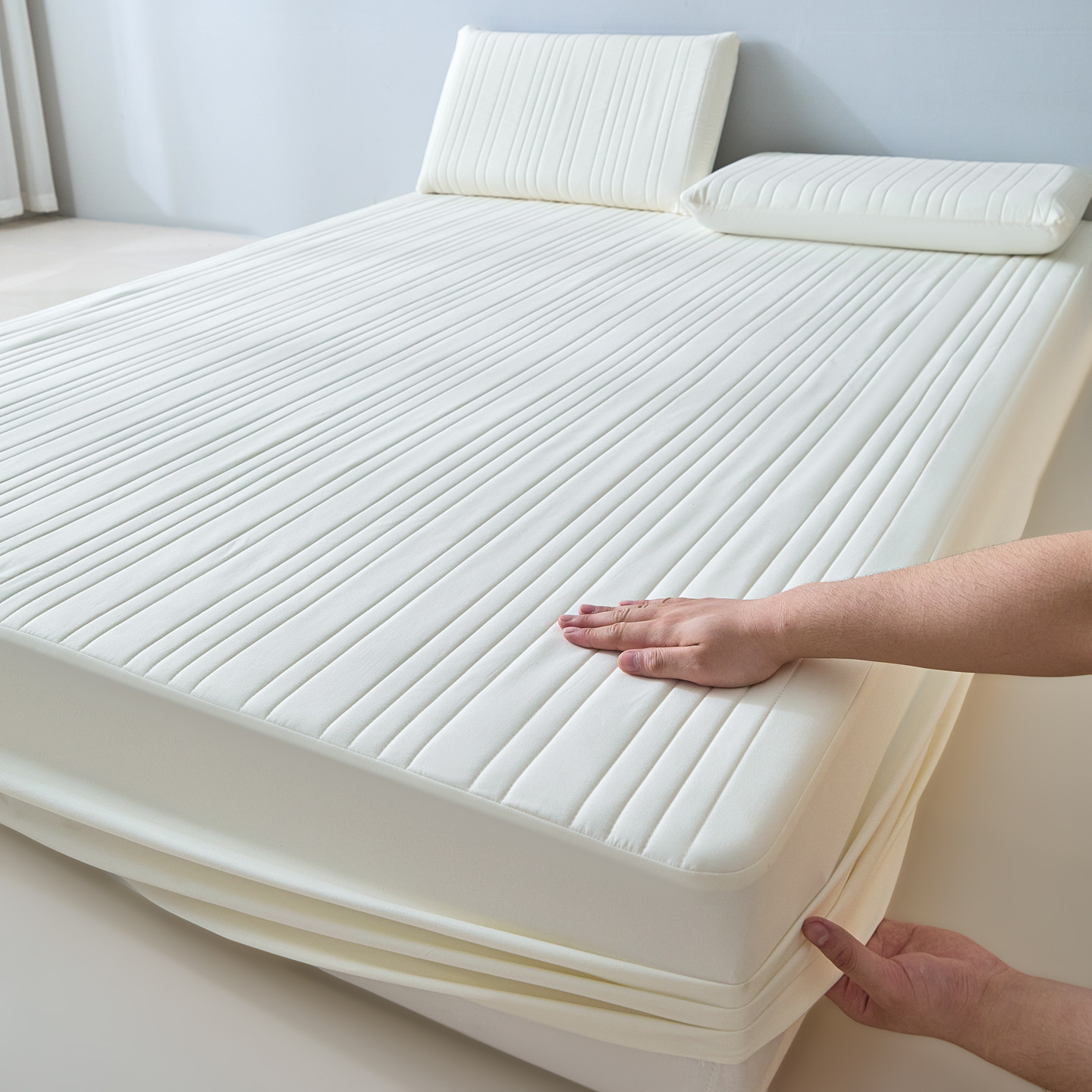  waterproof mattress protector with padding, antibacterial