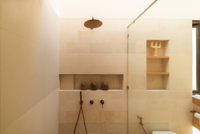 Skylight rainfall shower bathroom at La Calma villa