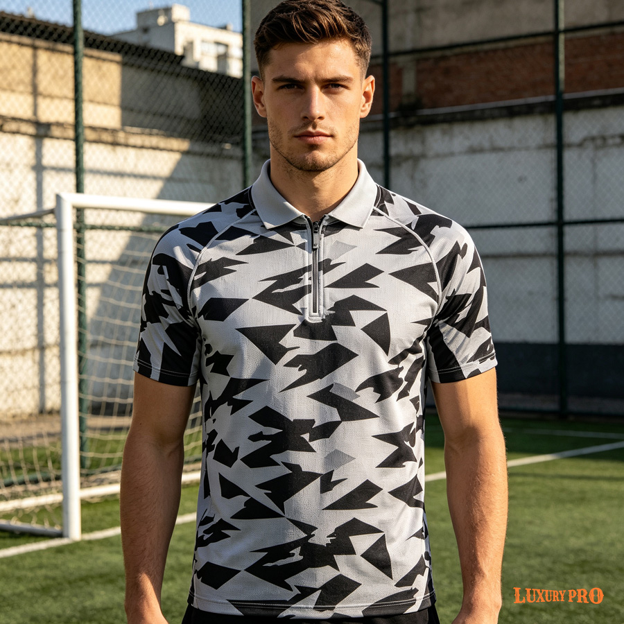 Zipper Raglan Sleeve Polo