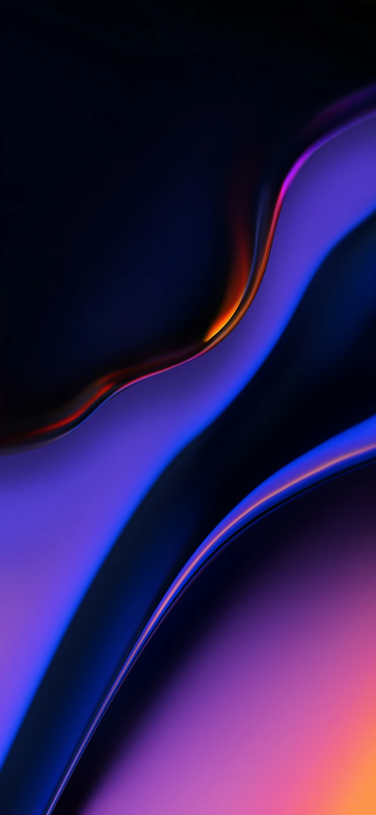 Abstract Neon Liquid Waves - Digital Art 2K iPhone Wallpaper (1800x3899)