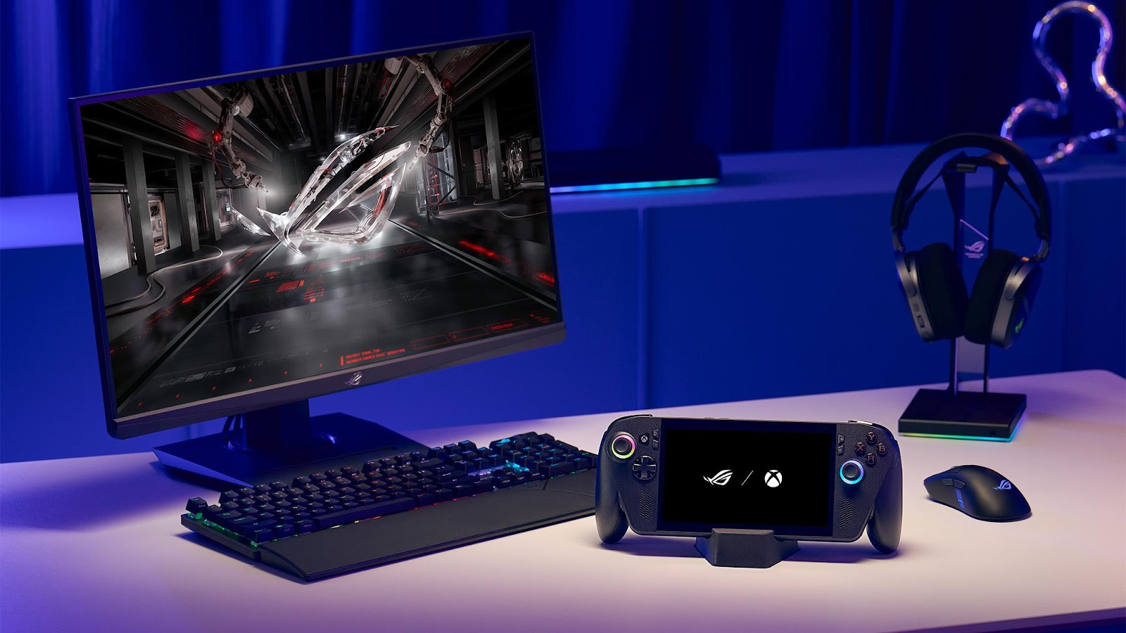 A computer and game controller    AI-generated content may be incorrect.