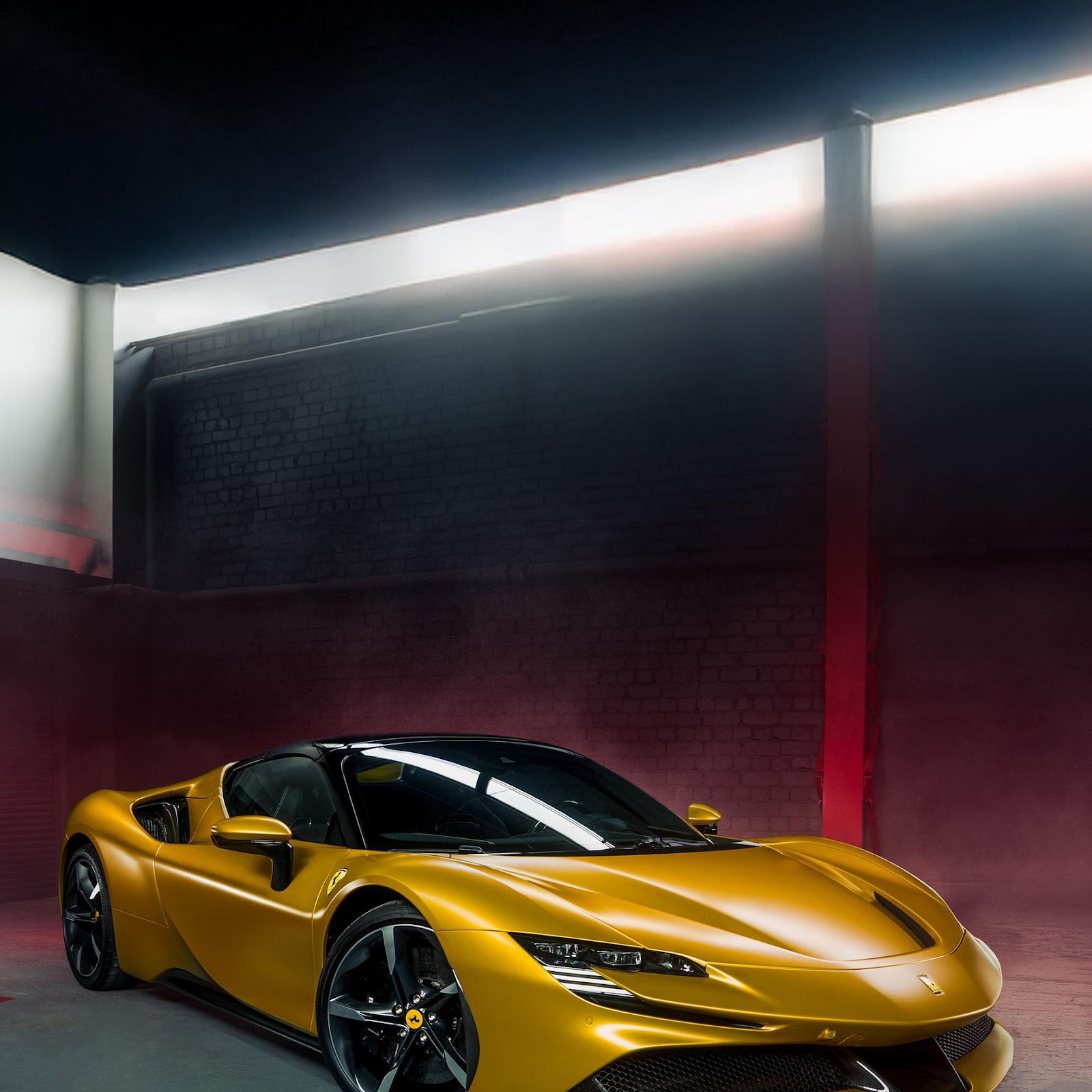 Download Yellow Ferrari SF90 Stradale 2K iPhone