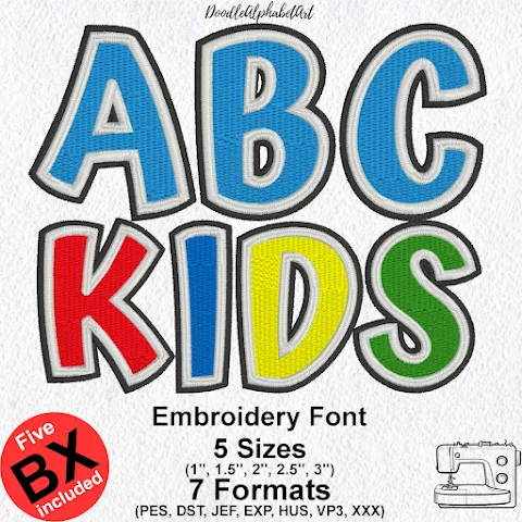 ATMA Embroidery Font machine embroidery font preview