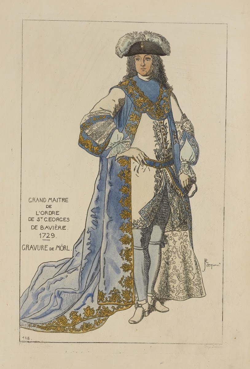 Grand Maitre de lordre de St Georges de Bavière 1729 Gravure de Mörl 1869