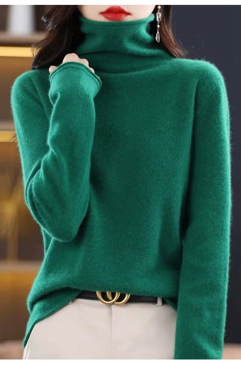Damen-Wollpullover mit Rollkragen