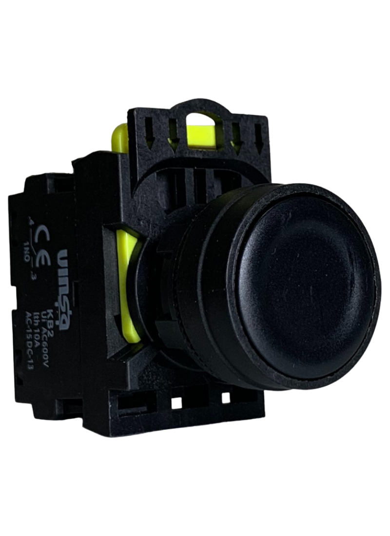 Push Button Momentary Black 1N/O