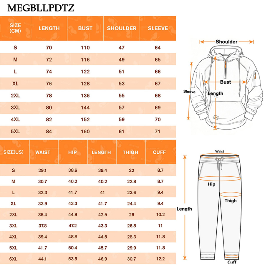 AOP MEG 3D Half Zip Hoodie with Ribbon & Sweatpants Set