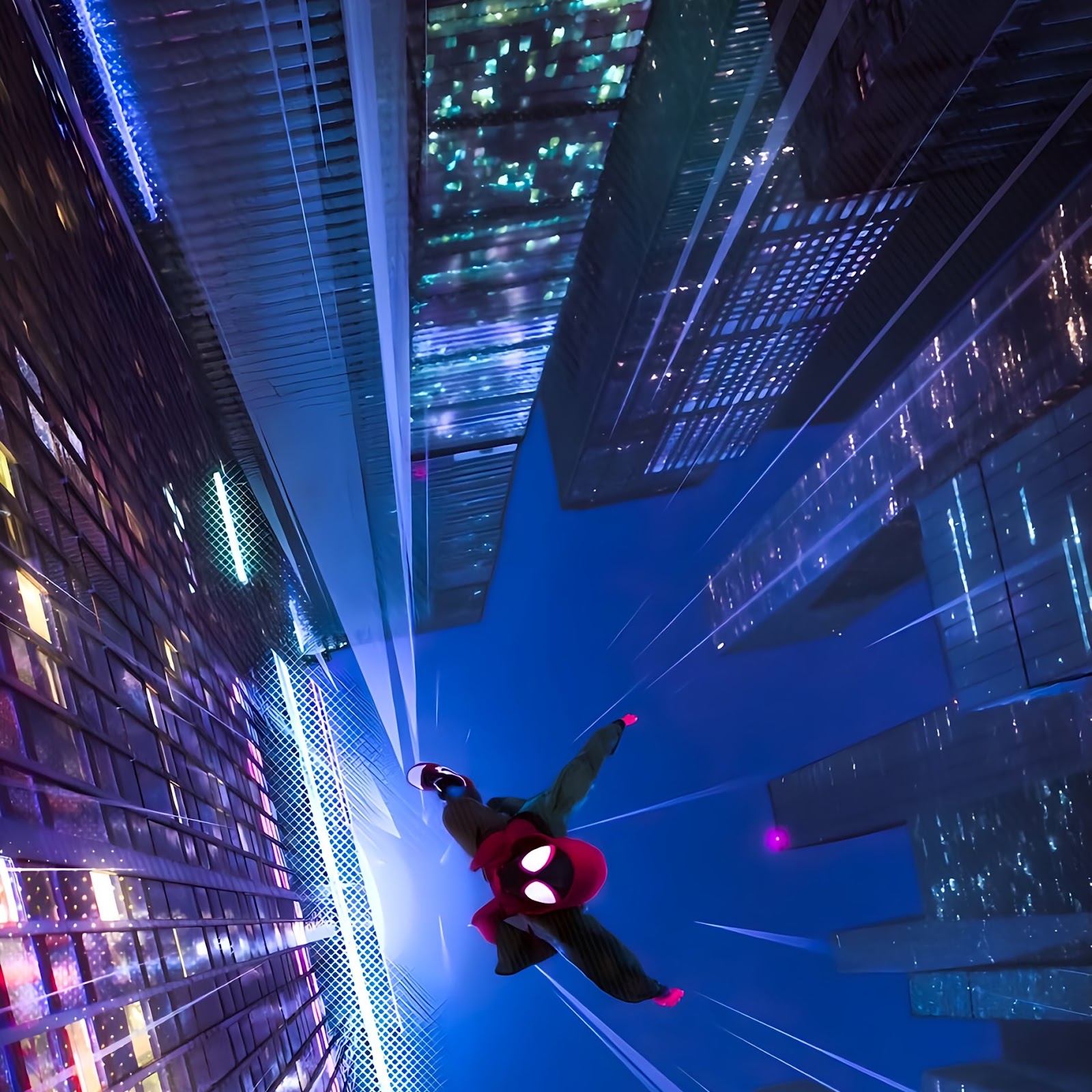 Download Spiderman, Miles Morales, Skyscrapers, Comic Art 2K iPhone