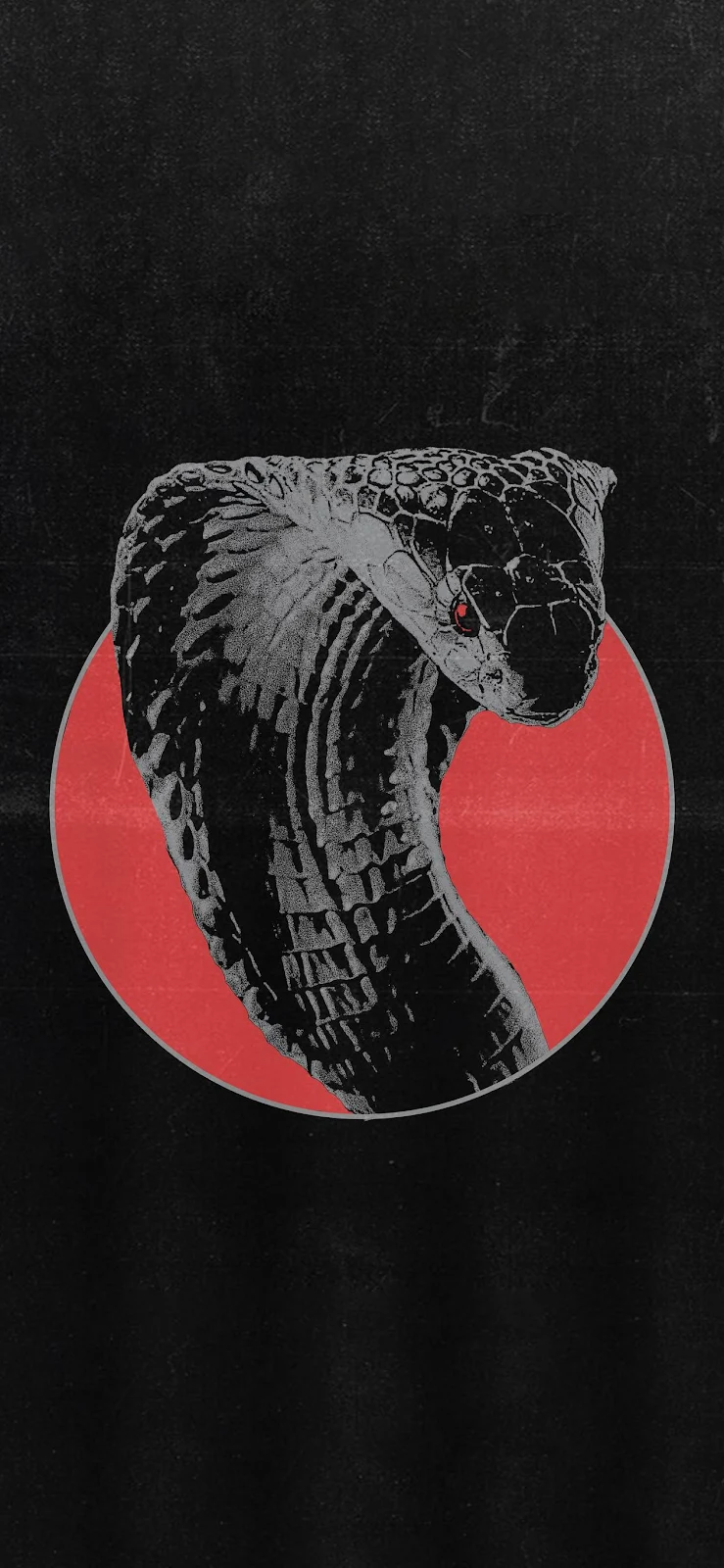 Gritty Cobra Head On Red Circle - Graphic Dark Grunge Full HD iPhone Wallpaper (1256x2720)
