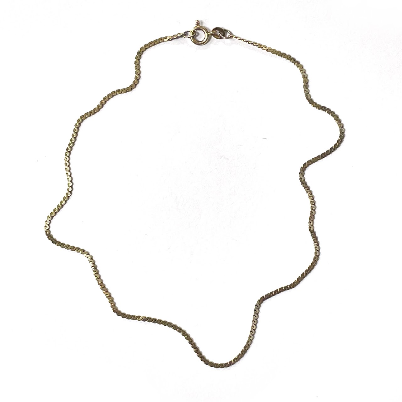 18K Gold Flat Chain Necklace