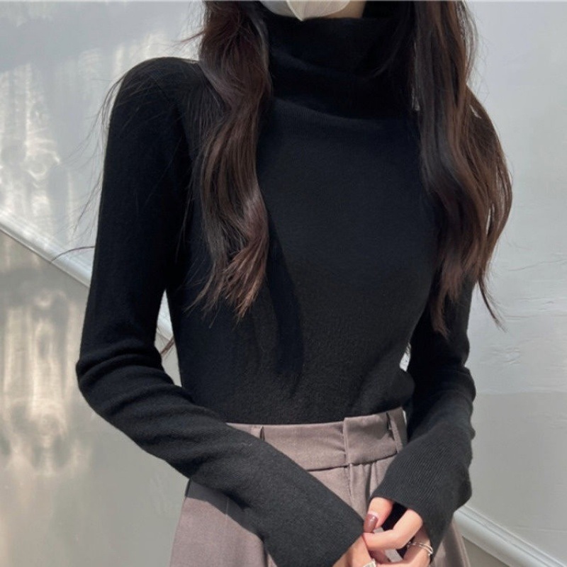 Women's Knit Pullover, Turtleneck, Close Fit