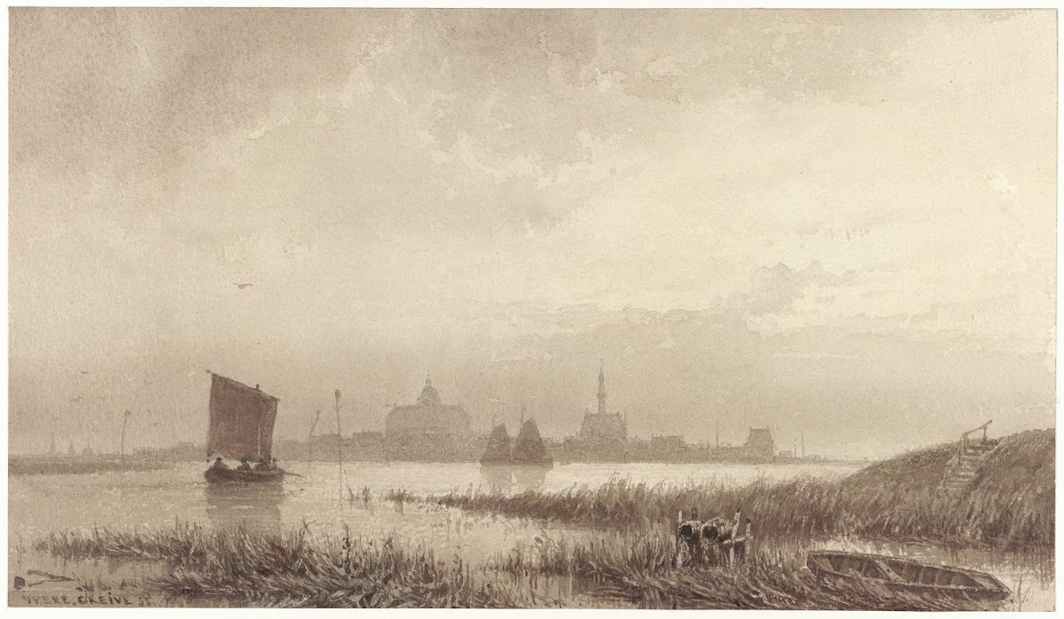 Gezicht op Veere 1855