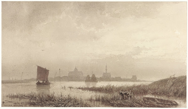 Gezicht op Veere 1855