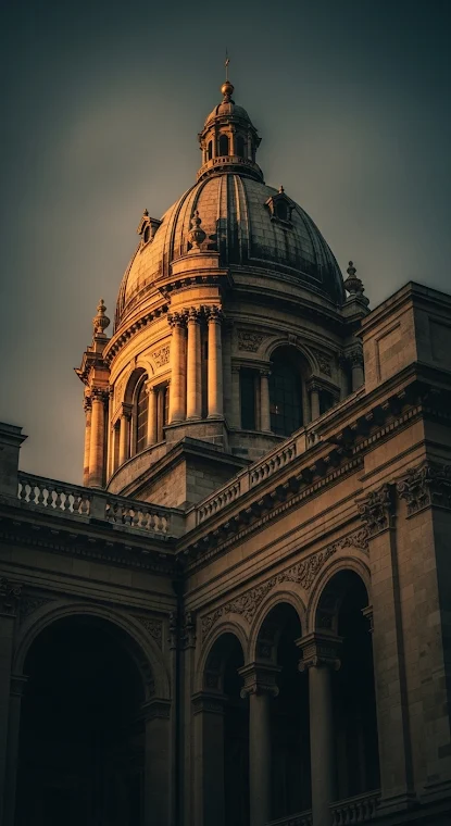 Gothic Architecture Golden Hour Glow