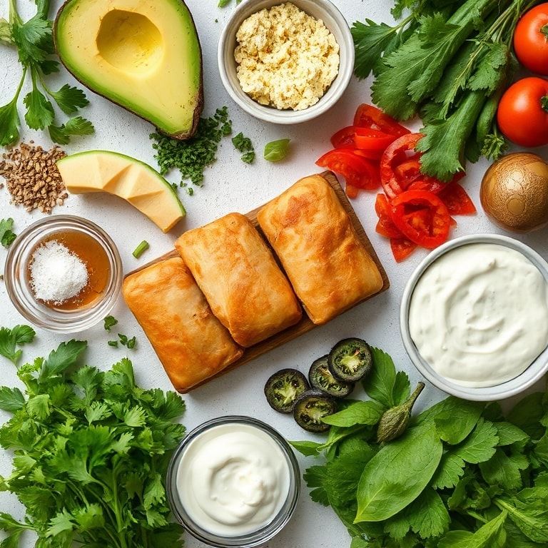 Ingredients for Crispy Southwestern Chicken Egg Rolls with Avocado Ranch – Easy & Homemade Delight