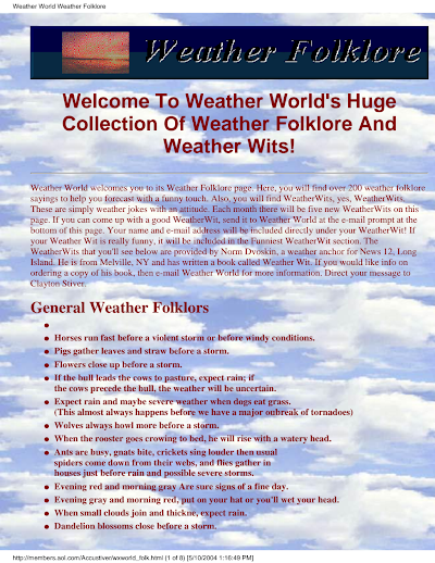Collection Of Weather Folklore 2004