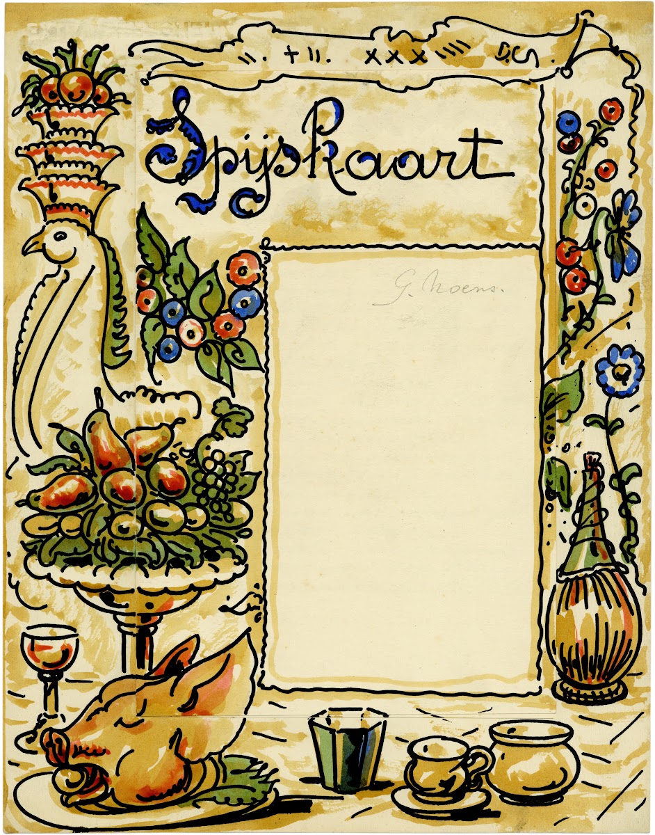 Spijskaart Noens 1934