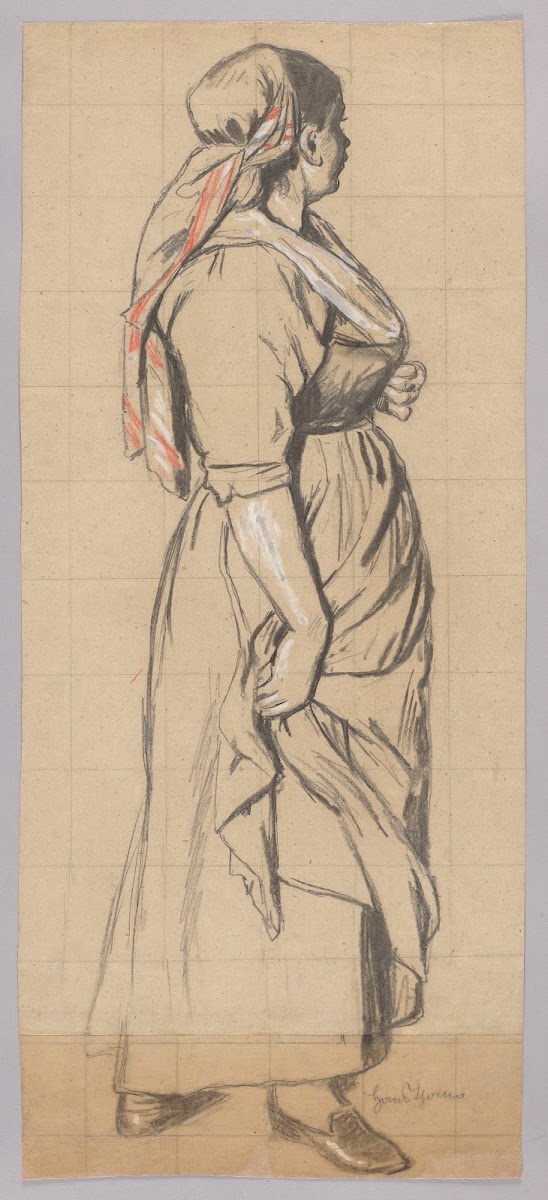 Woman in a Head Scarf Shown in Profile 1886