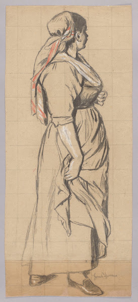 Woman in a Head Scarf Shown in Profile 1886