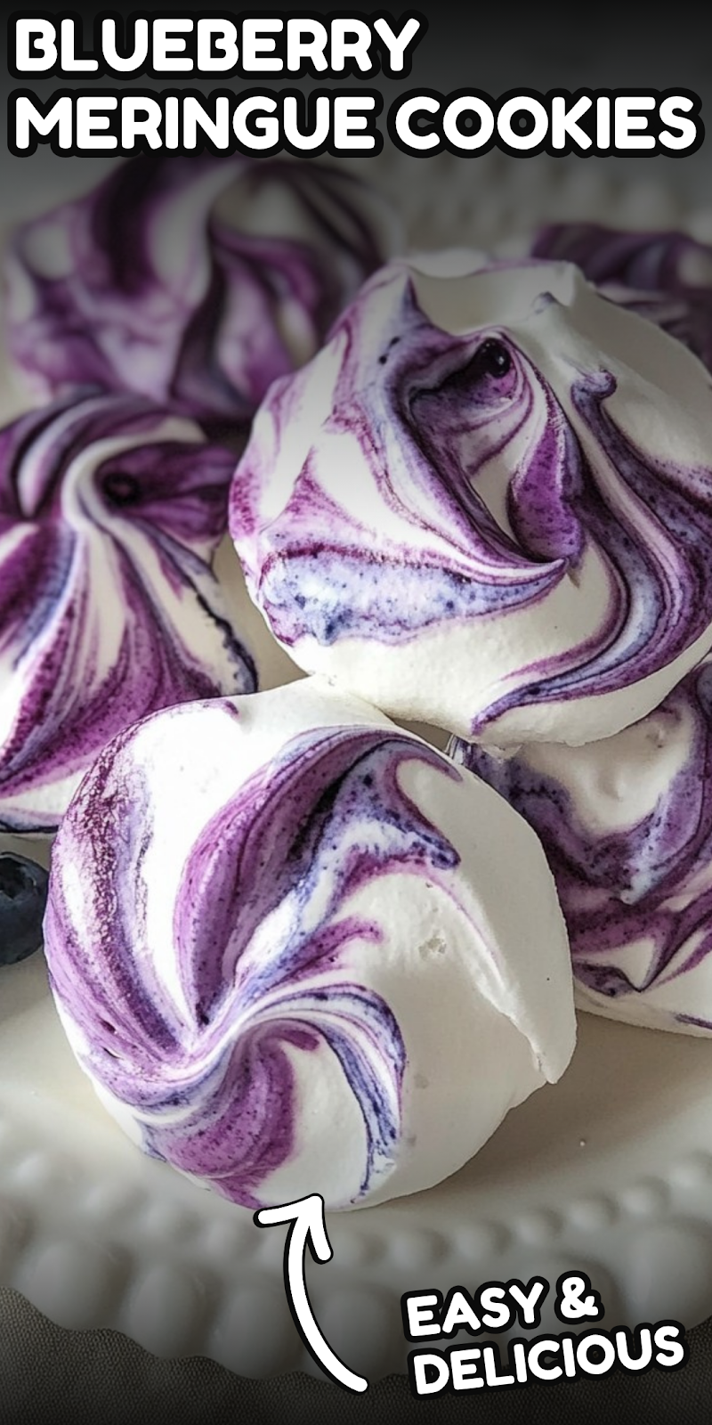 Blueberry Meringue Cookies