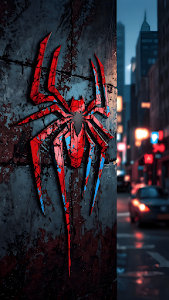 Grungy Spider Emblem City Street Art Marvel