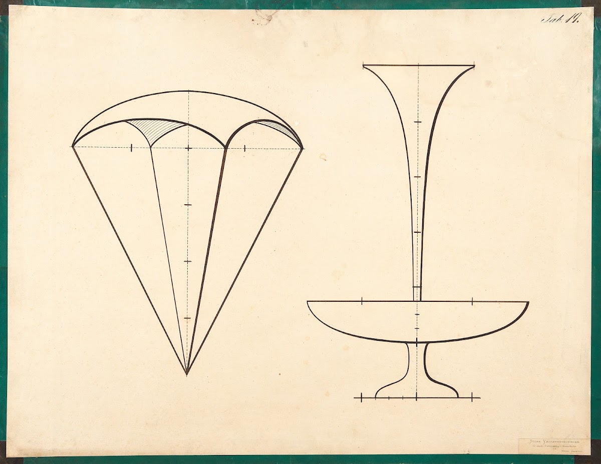 Parachute dish with fountain 1900
